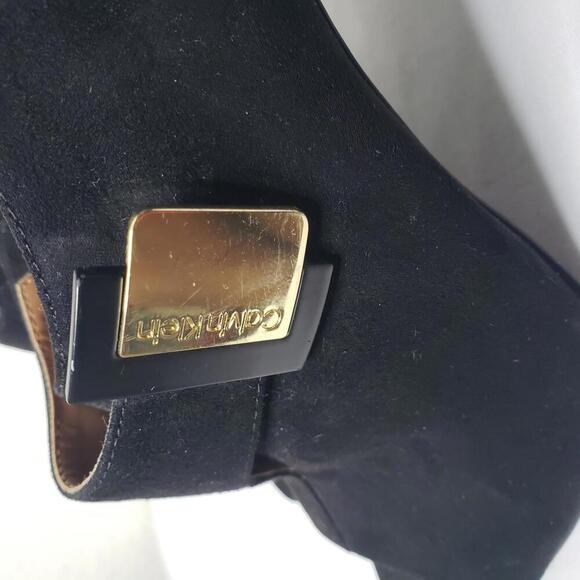 Calvin Klein Women's Sz 7.5 Faux Suede Peep Toe Stiletto Pump - Picture 6 of 9